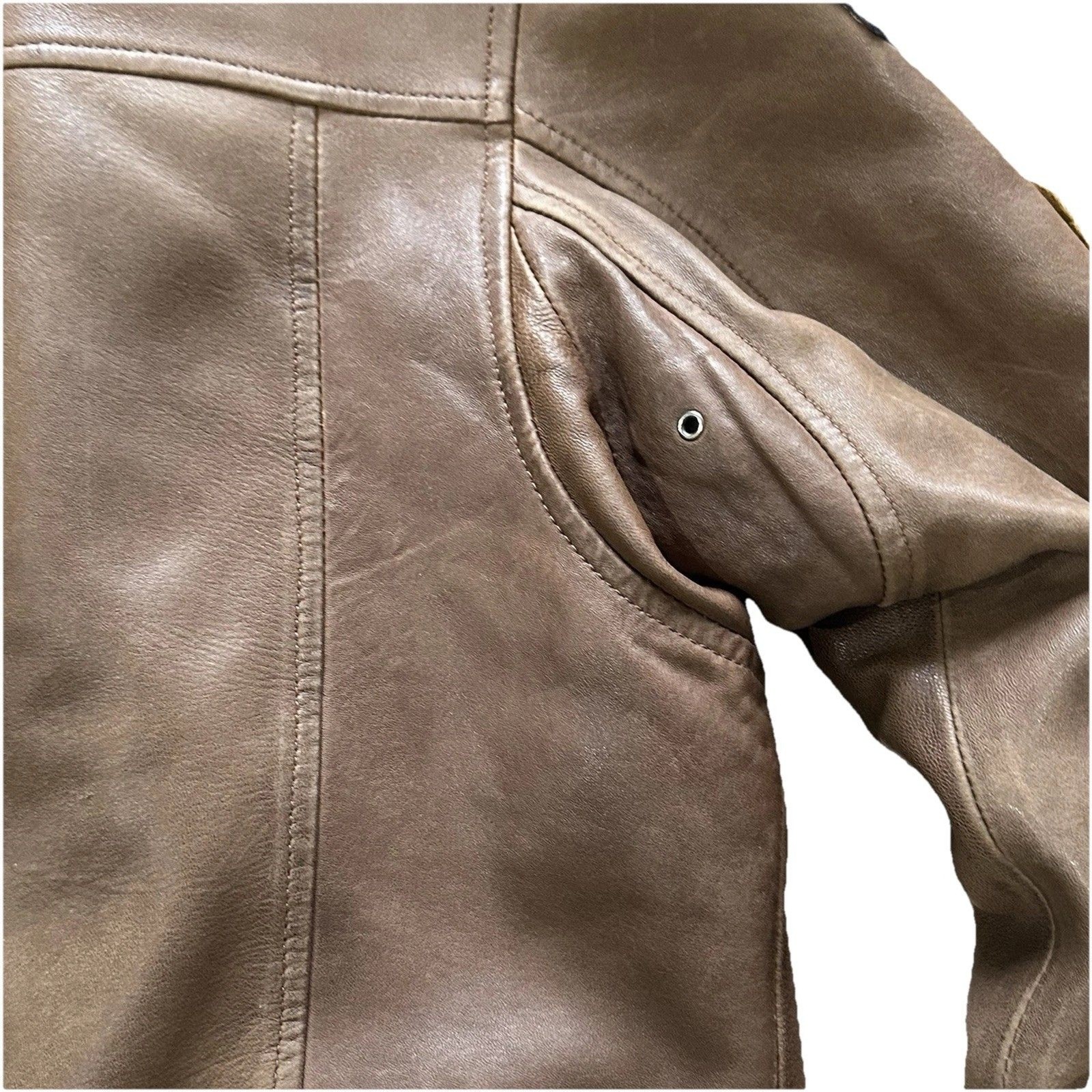 Vtg Aviator Bomber Leather Jacket Brown Men M Heritage WWII Vibe Outdoor Flight