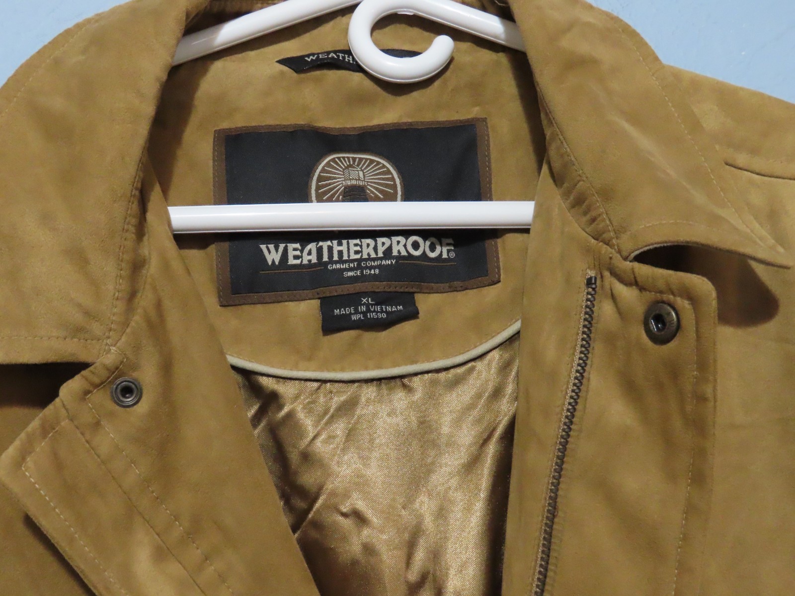 READ Weatherproof Garment Men’s XL Full Zip Belted Microsuede Brown Jacket