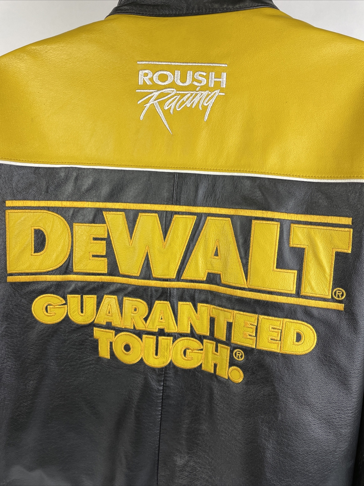 Vintage Wilson Leather Nascar Matt Kenseth DeWalt Jacket Racing Yellow Black VGC