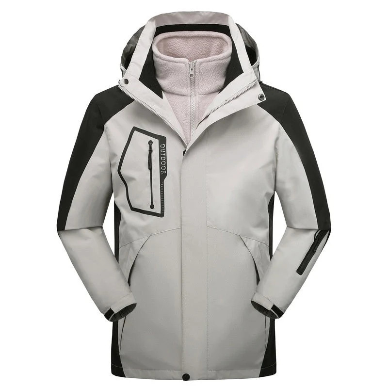 Winter Outdoors Three-in-one Coat Warm-keeping Cotton Clothing Shell Jacket