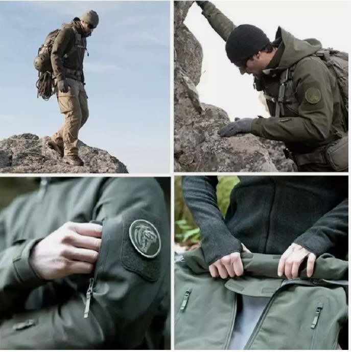 Men’s Tactical Jacket Waterproof Soft Shell Military Warm Outdoor Work Coat