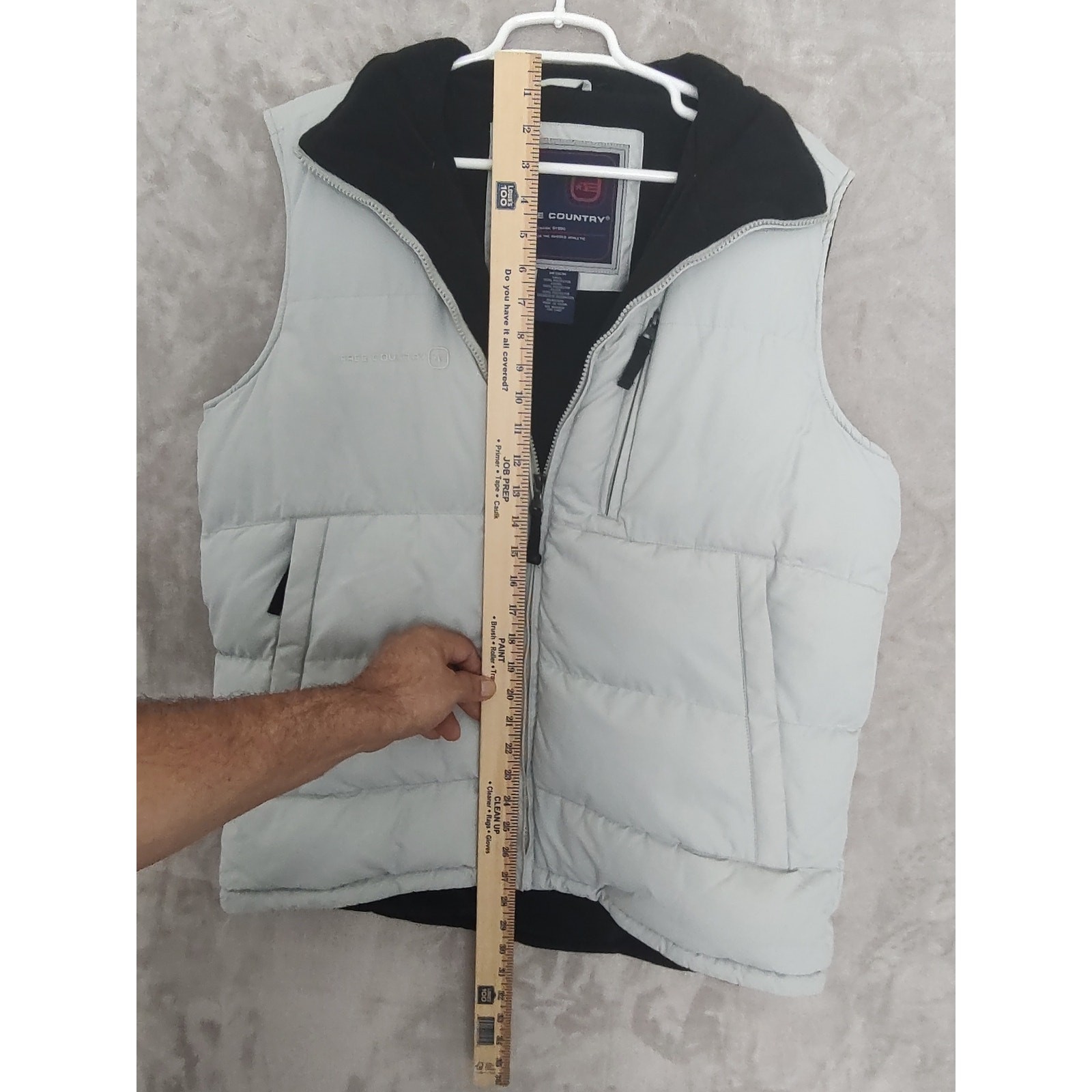 Free Country, Unisex Adults Puffer Vest Light Gray Medium Minor Damage Picture 7