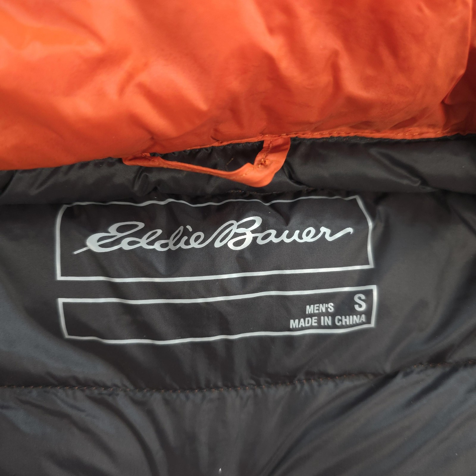 Eddie Bauer Jacket Mens Small Orange Cirruslite Down Puffer Hiking Outdoors