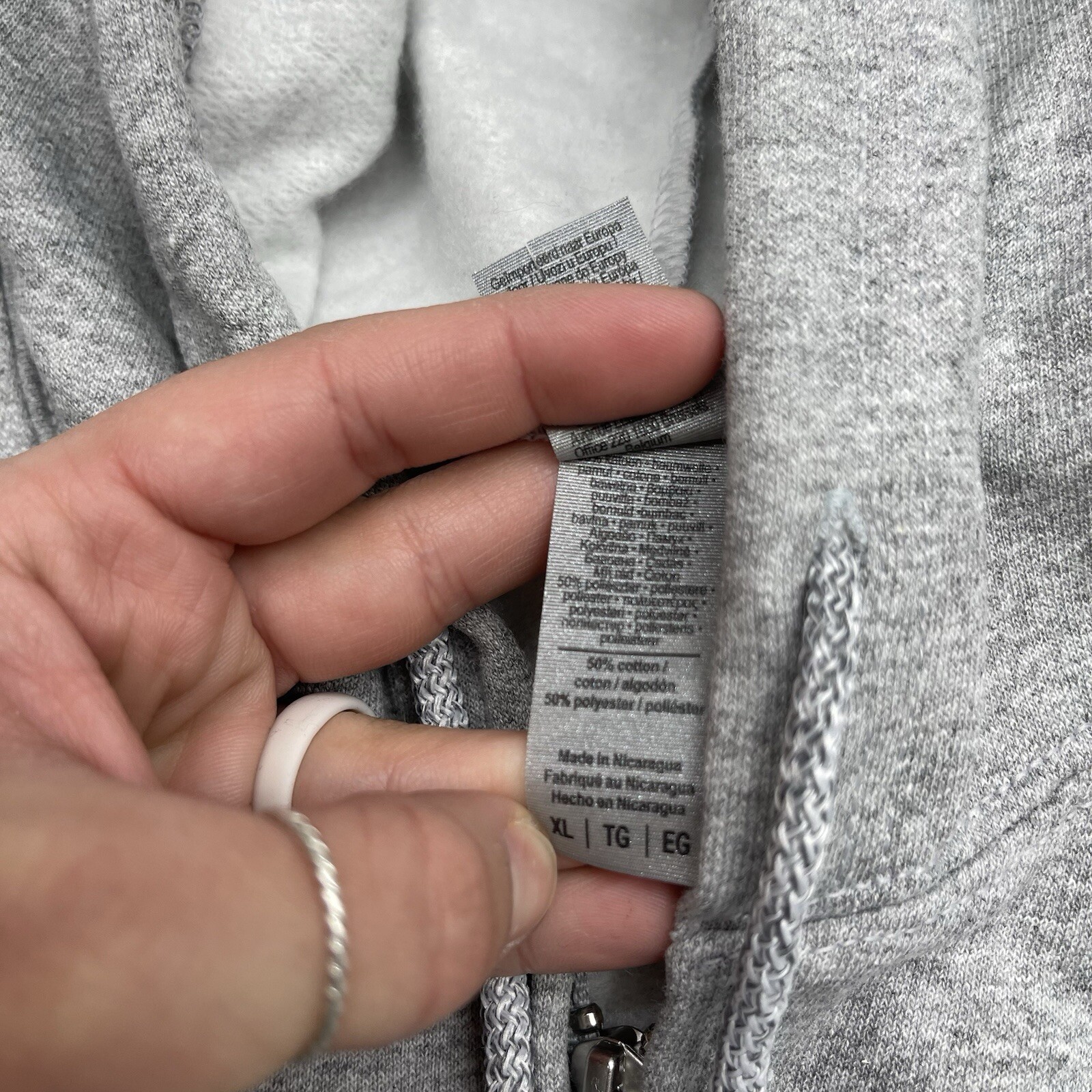 Gildan Heavy Blend Gray Full Zip Up Hooded Jacket Unisex Adults Size XL