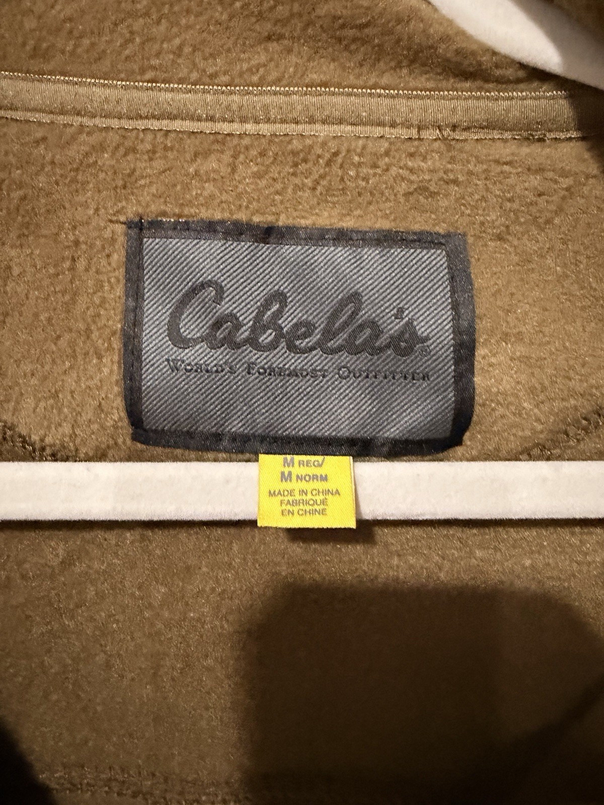 Cabela’s Mens Fleece Vest Full Zip Tan Brown Size Medium Outdoor Gear