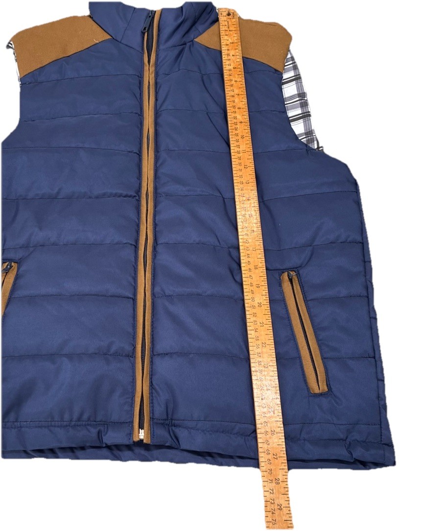 Zakbrand Zak Brand Puffer Vest Men’s Size Medium Blue Full Zip Pockets Lined