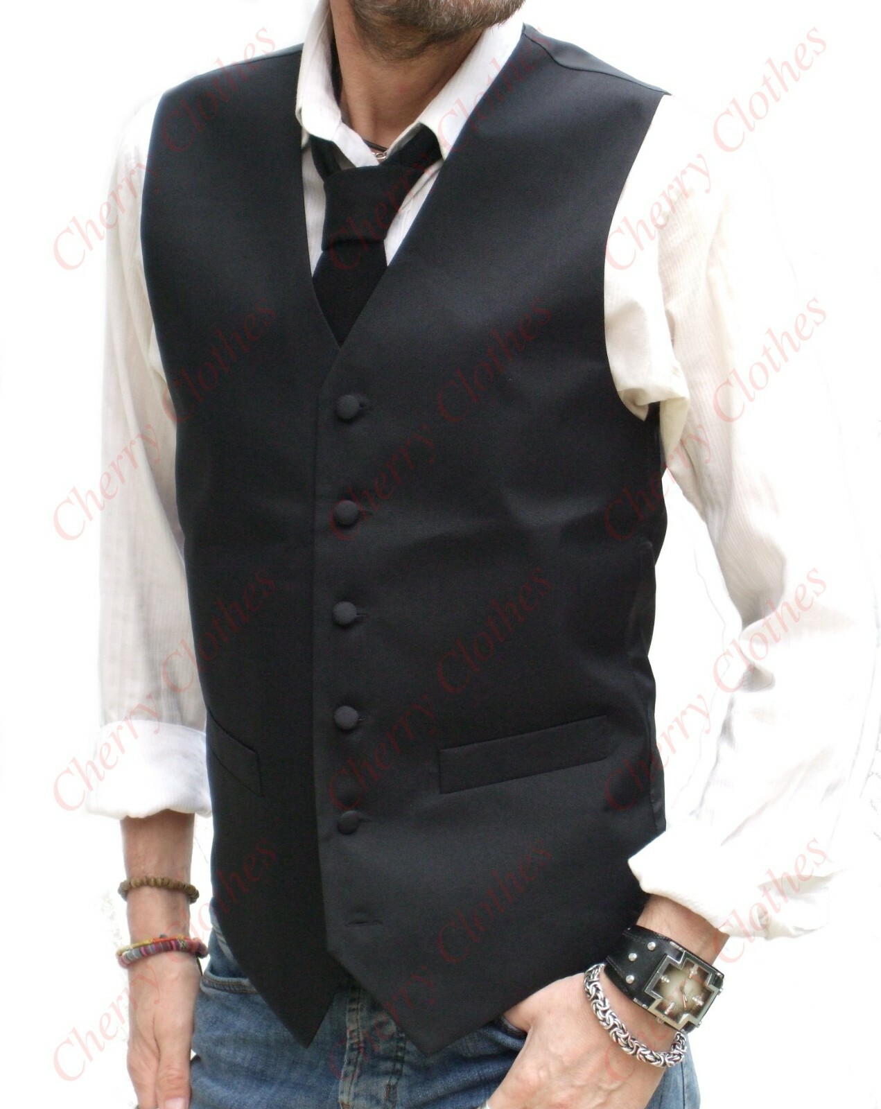 Mens Black Panama Tuxedo Waistcoat Vest Gilet – Classic S M L Xl XXL 3XL 4XL