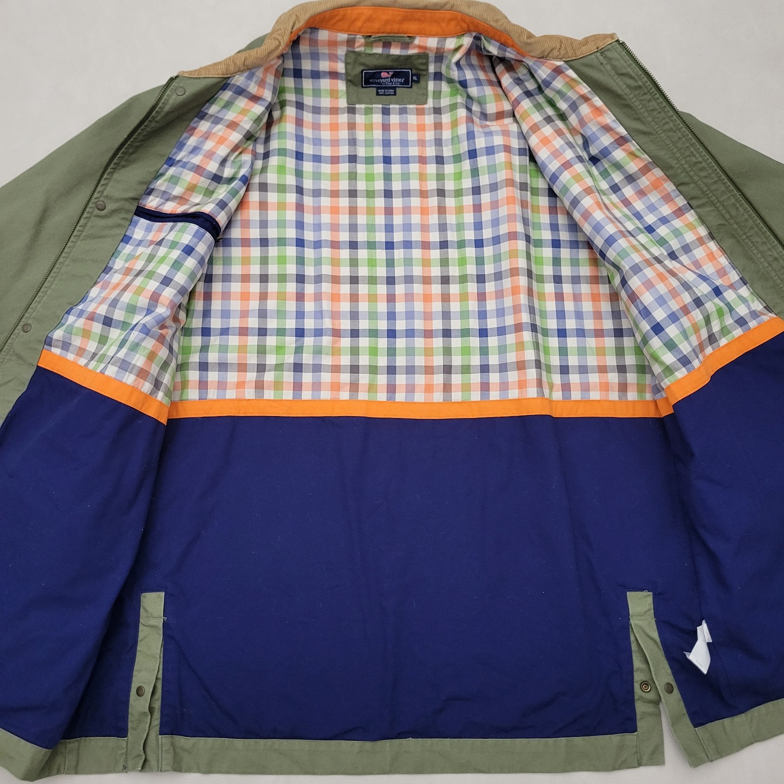 Vineyard Vines Mens Coat Boatyard Barn Chore Military Canvas Corduroy Green XL