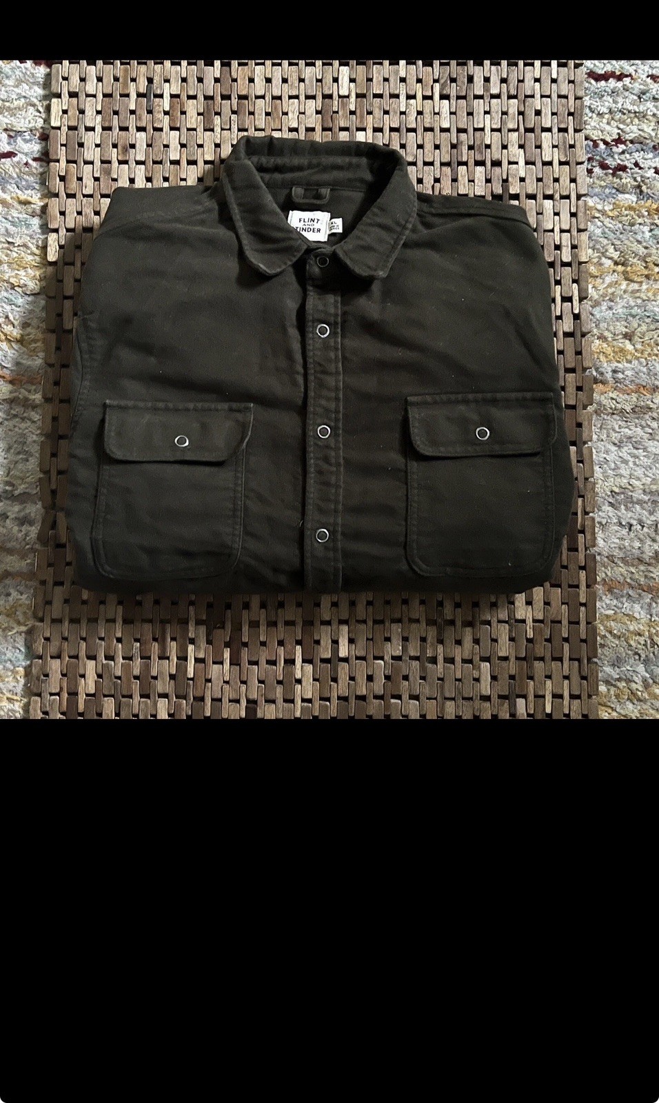 Huckberry Flint and Tinder Heavy Western Snap Shirt Jacket Forest Green Men’s XL