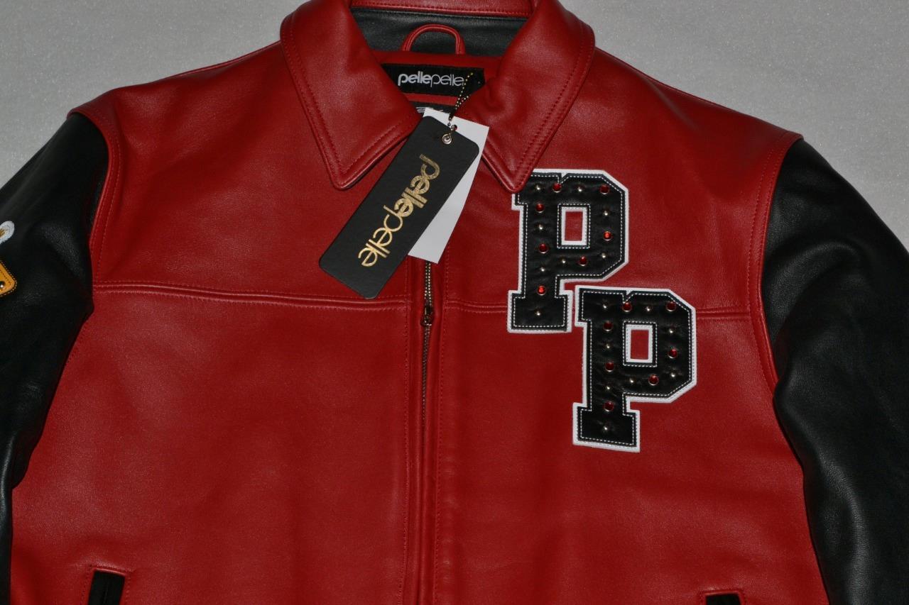 AUTHENTIC Pelle Pelle Men’s LEATHER Renegades Jacket BLACK RED NEW All Sizes