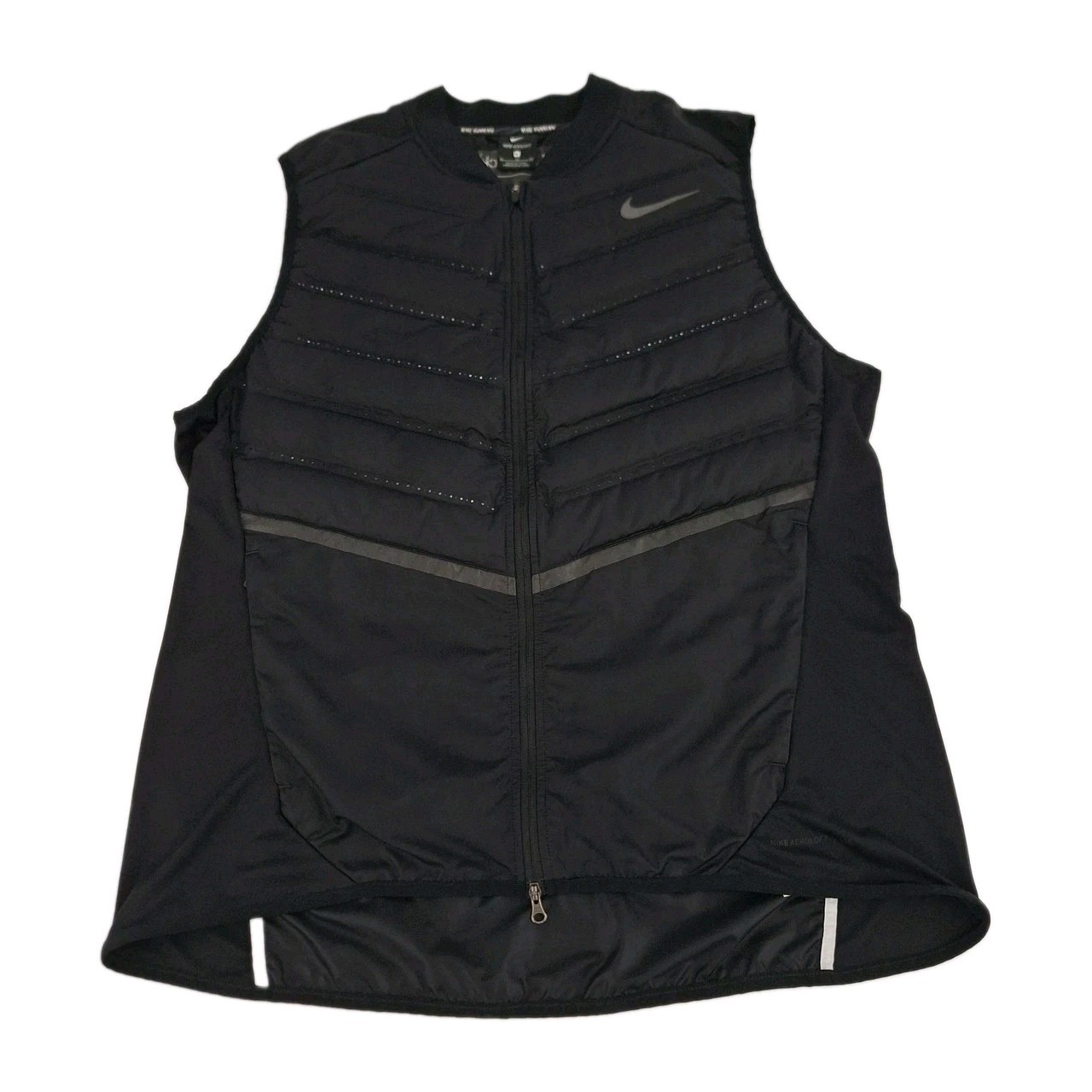 Nike Aeroloft 800 Running Vest Mens XL Black Goose Down Fill Full Zip 800497-010