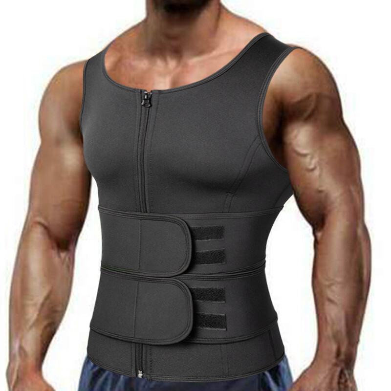 Men Slimming Body Shaper Gynecomastia Compress Tank Top Vest Sport Sauna Suit