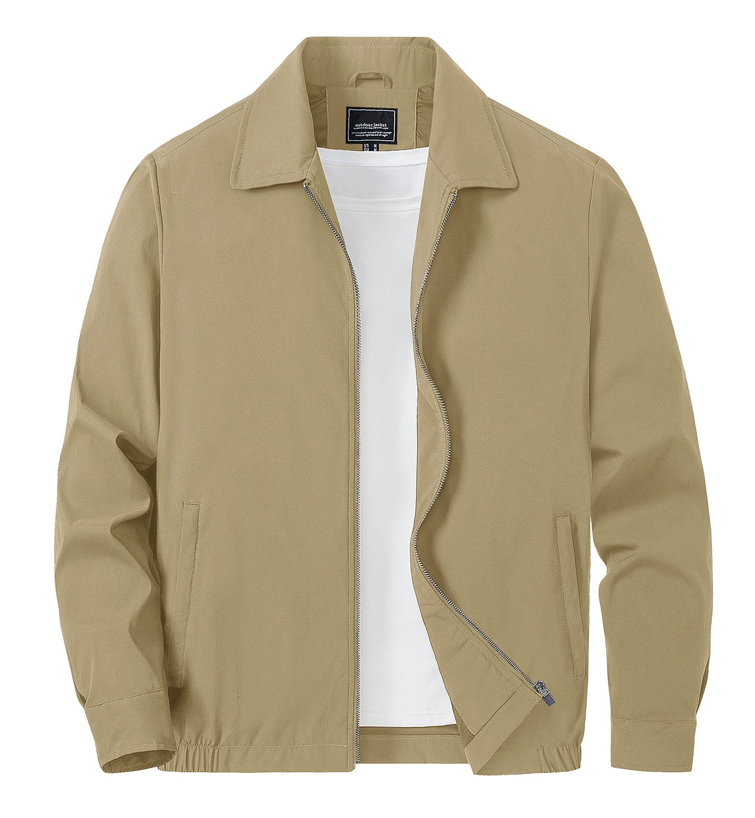 Men’s Lightweight Bomber Jacket Full-Zip Spring Fall Track Coat Casual Outwear