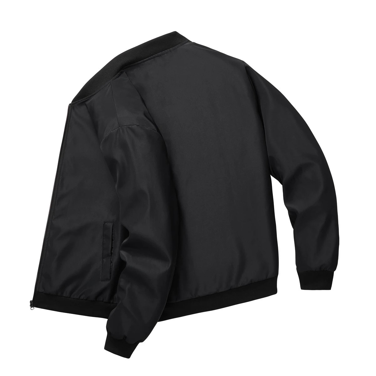 Men’s Baseball Collar Jacket Spring Autumn Short Loose Solid Color Casual Coat