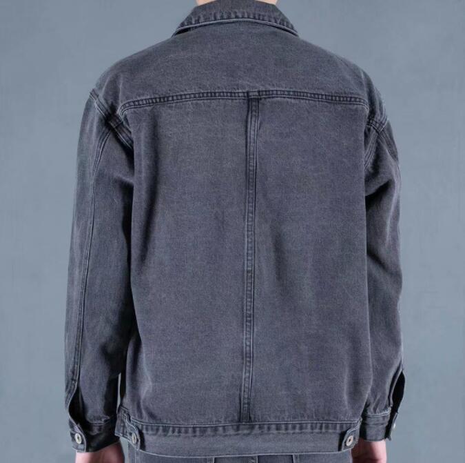 New Spring/ Fall Men’s pocket Jacket Retro Cargo Jean coats Solid Denim Jackets