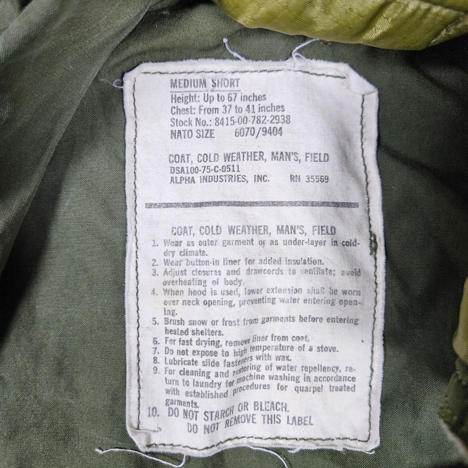 Vintage US Air Force Jacket Olive Drab Green medium/small
