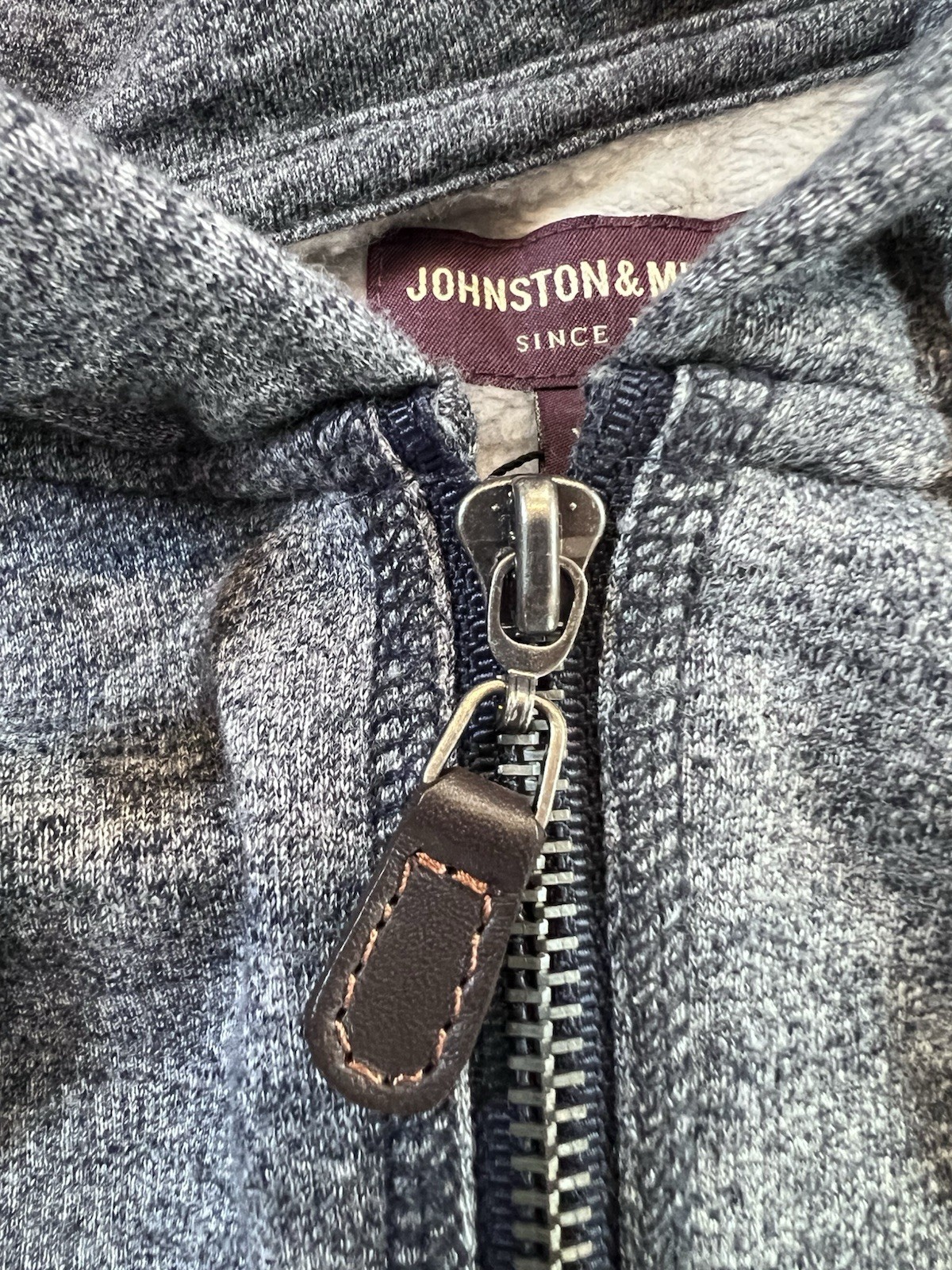 3XL Hoodie Hooded Sweat Jacket Johnston & Murphy Heathered Gray/Blue NEW XXXL
