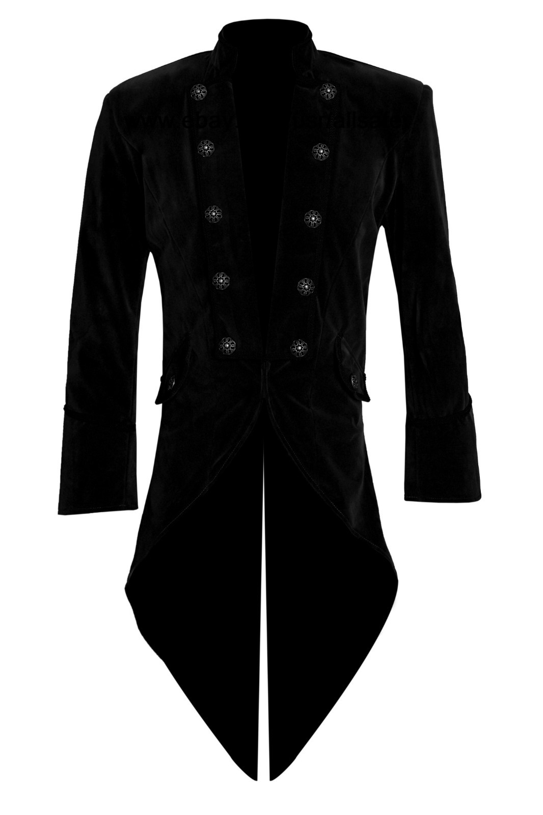 Men’s Steampunk Tailcoat Jacket Black Gothic Victorian Coat VTG
