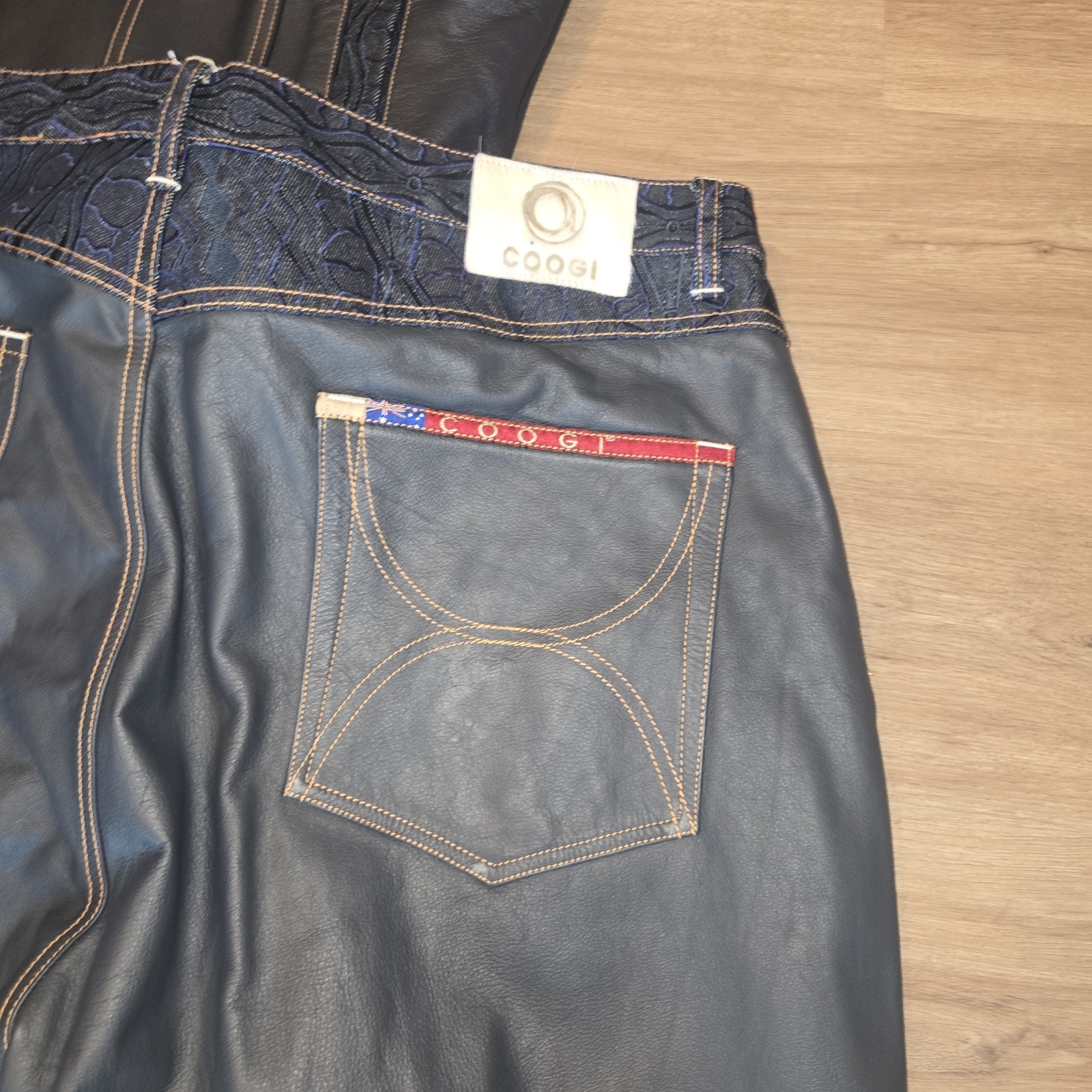 RARE Vintage COOGI Authentic Leather & Denim 2-Piece «THE HOLY GRAIL» Worn 1x