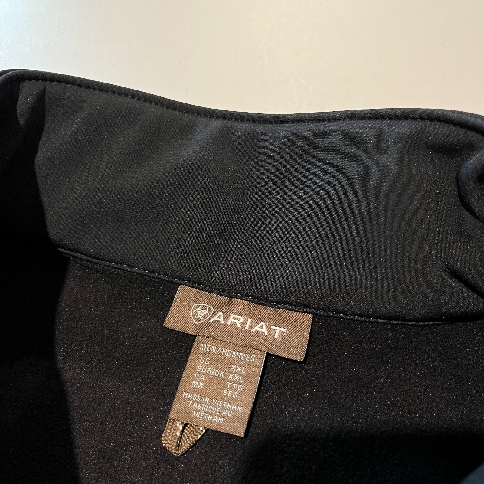 Ariat Softshell Vest Mens 2XL Logo Full Zip Pockets Workwear Black