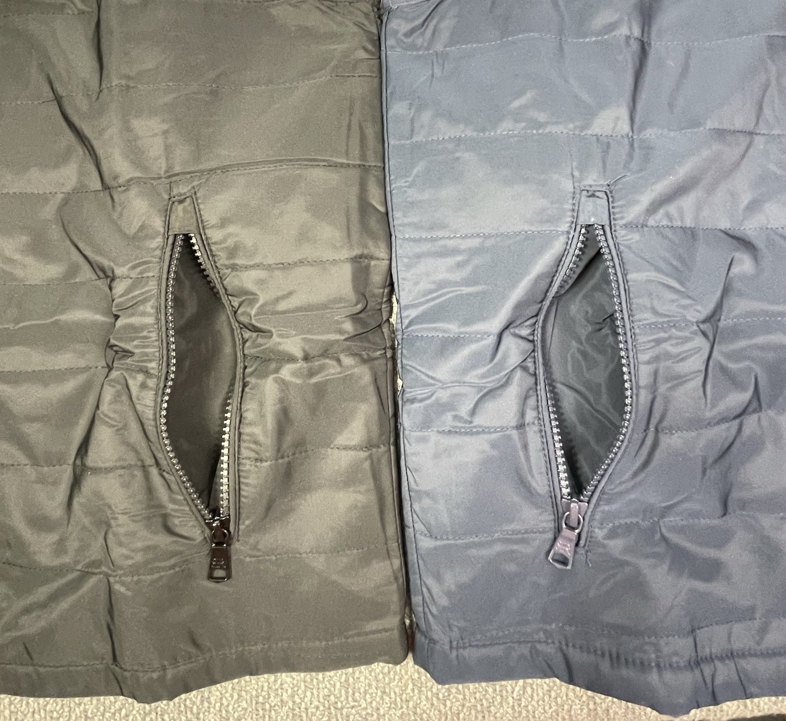 Banana Republic Men’s SMALL Lot of 2 Black & Blue Quilted Full Zip Vests NWT