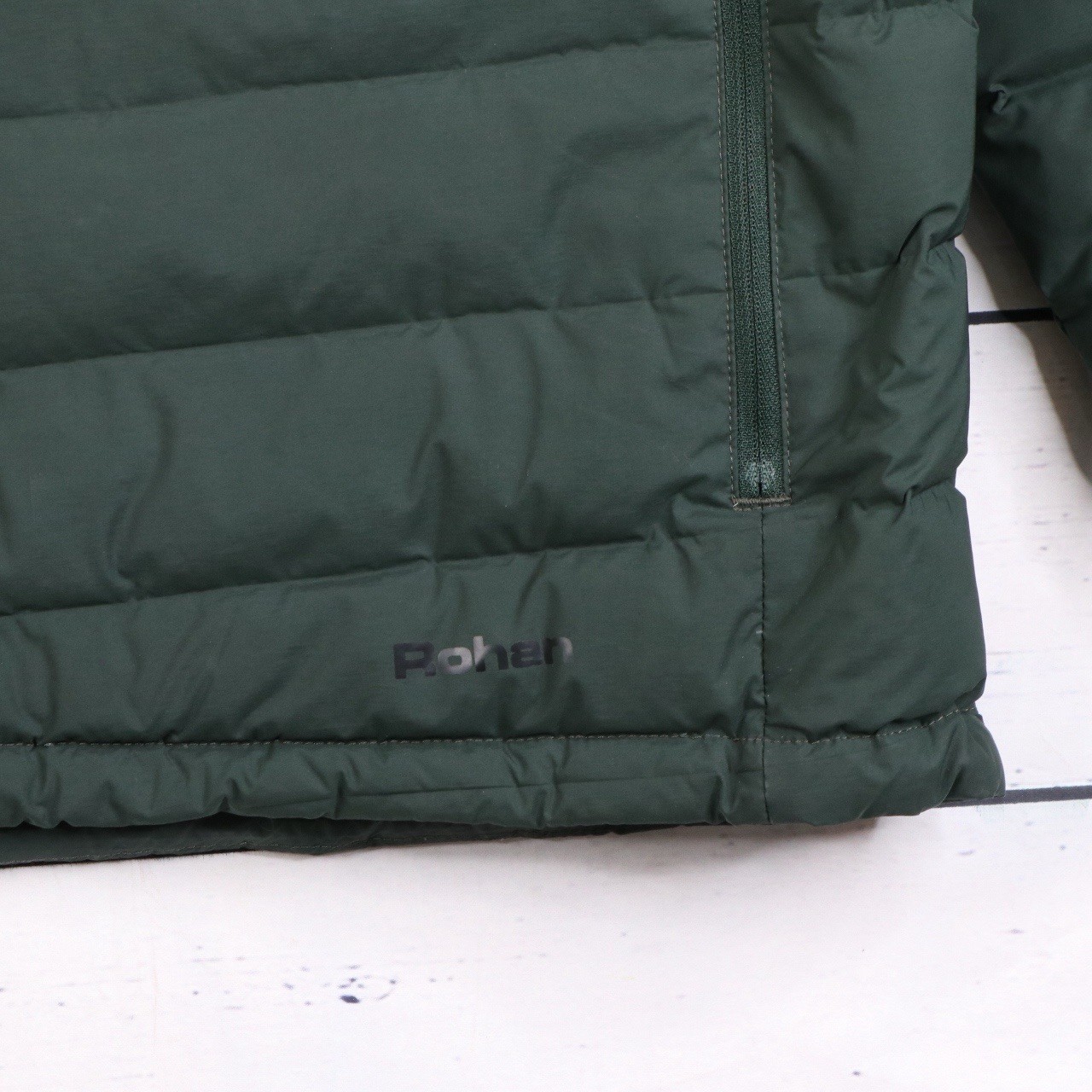 Rohan Down Puffer Jacket Mens Large Green Full Zip Walking Hiking Work Wear