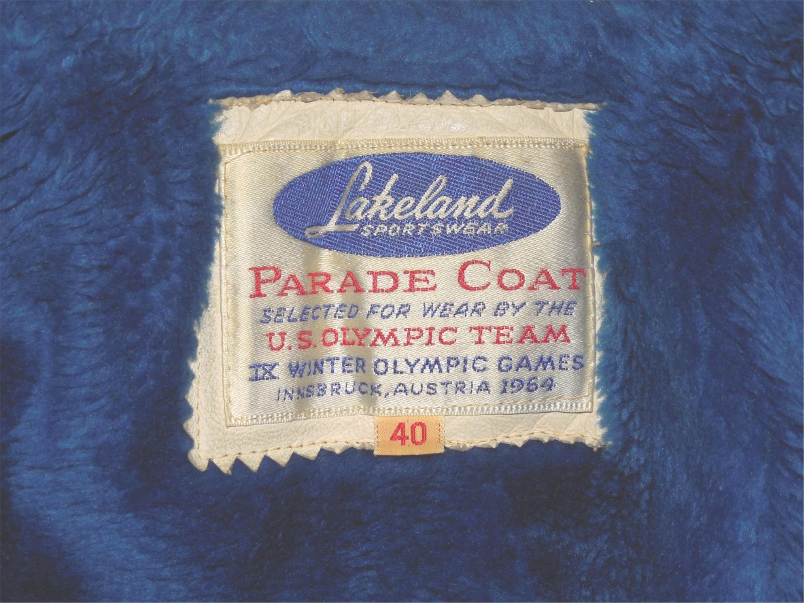 Vintage LAKELAND SPORTSWEAR 1964 Olympics Team Wool Parade Coat Innsbruck – 40
