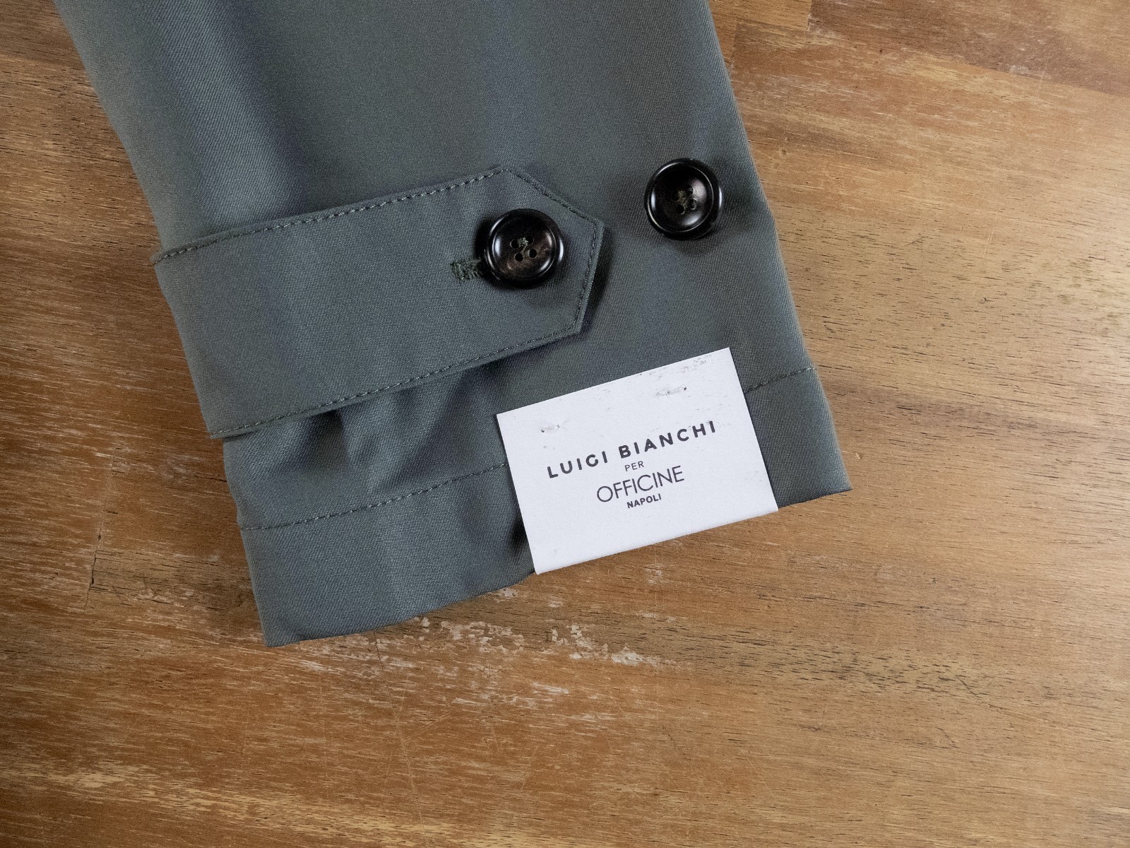 (NO CUSTOMS TAX) LUIGI BIANCHI SARTORIA green wool trench coat Size 42 / XL