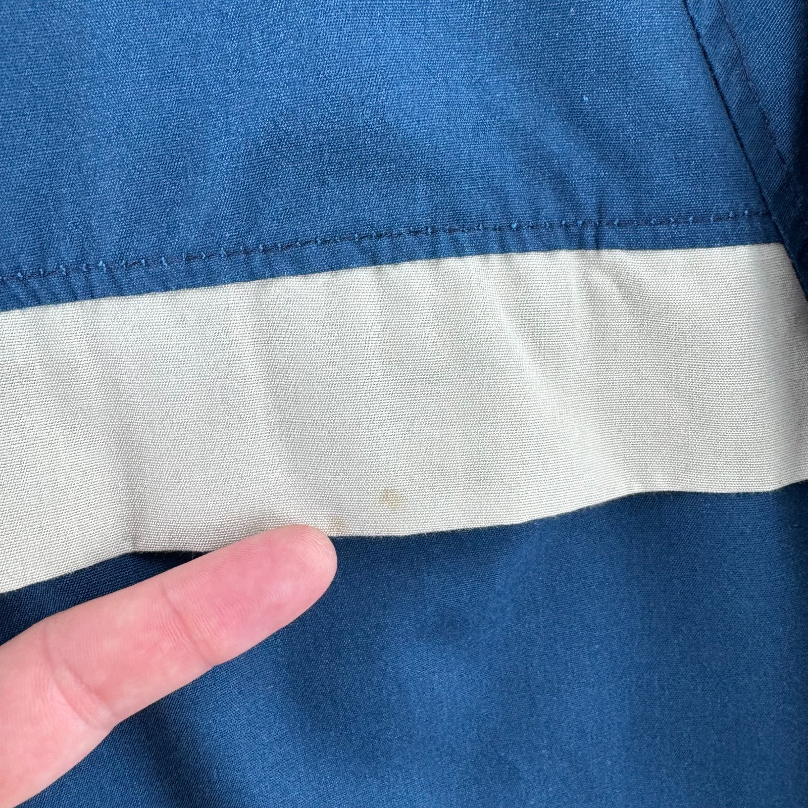 Vintage Woolrich Jacket Mens Large Blue Full Zip Hooded Windbreaker 80s 90s USA