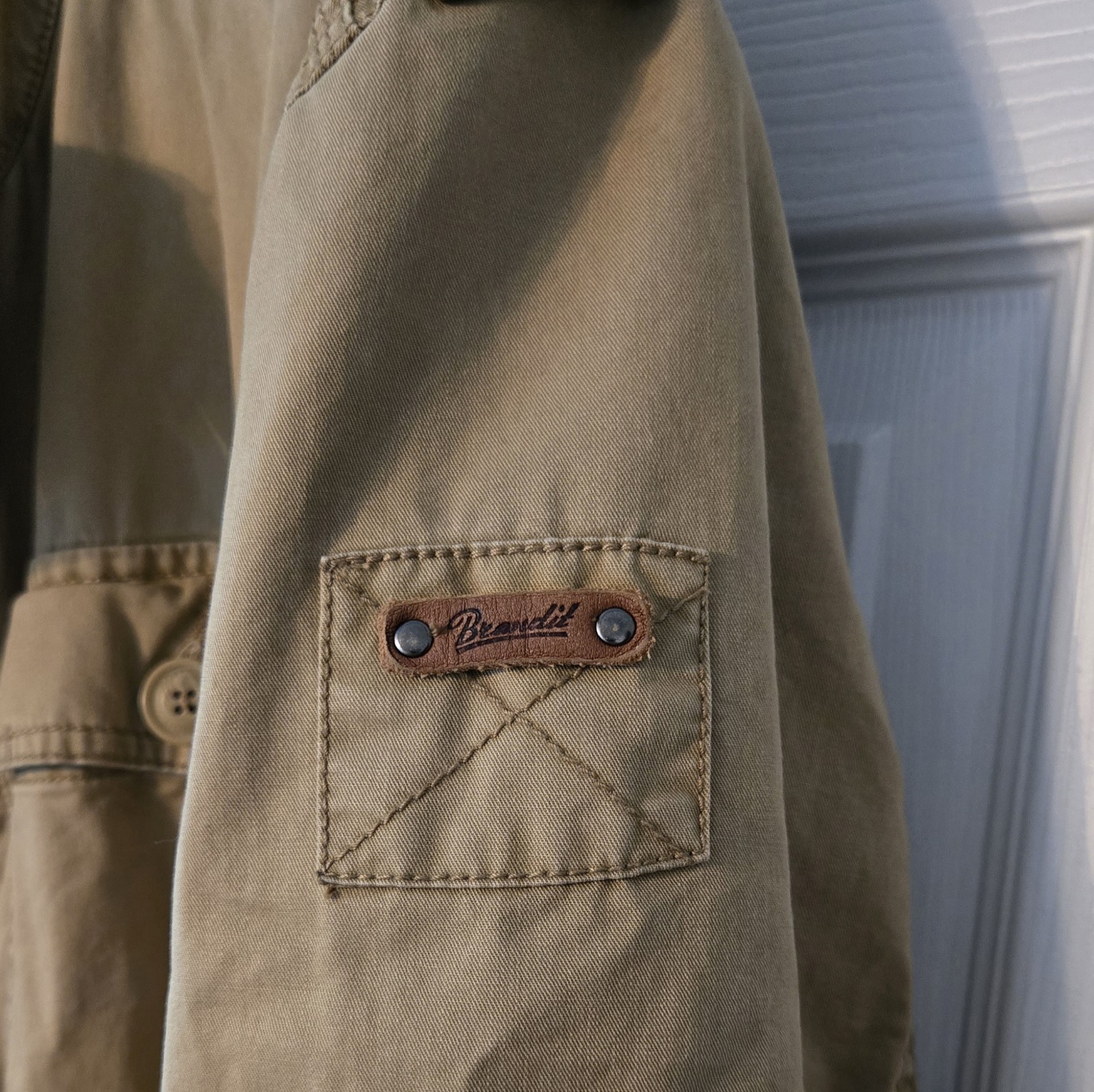 Brandit Men’s Military Half Season Britannia Camel Jacket w/Hidden Hood