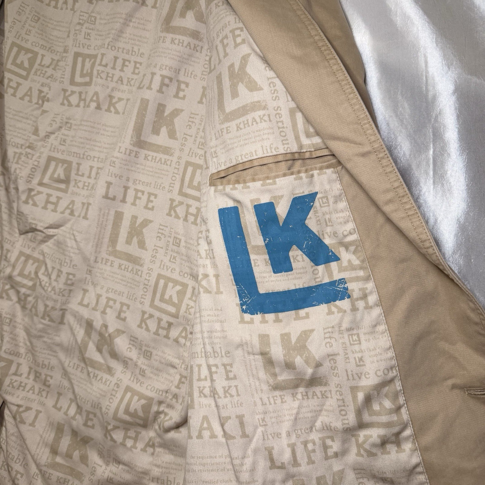 Haggar LK Life Khaki Mens Sz XL Safari Utility Jacket Blazer Two Button Closure