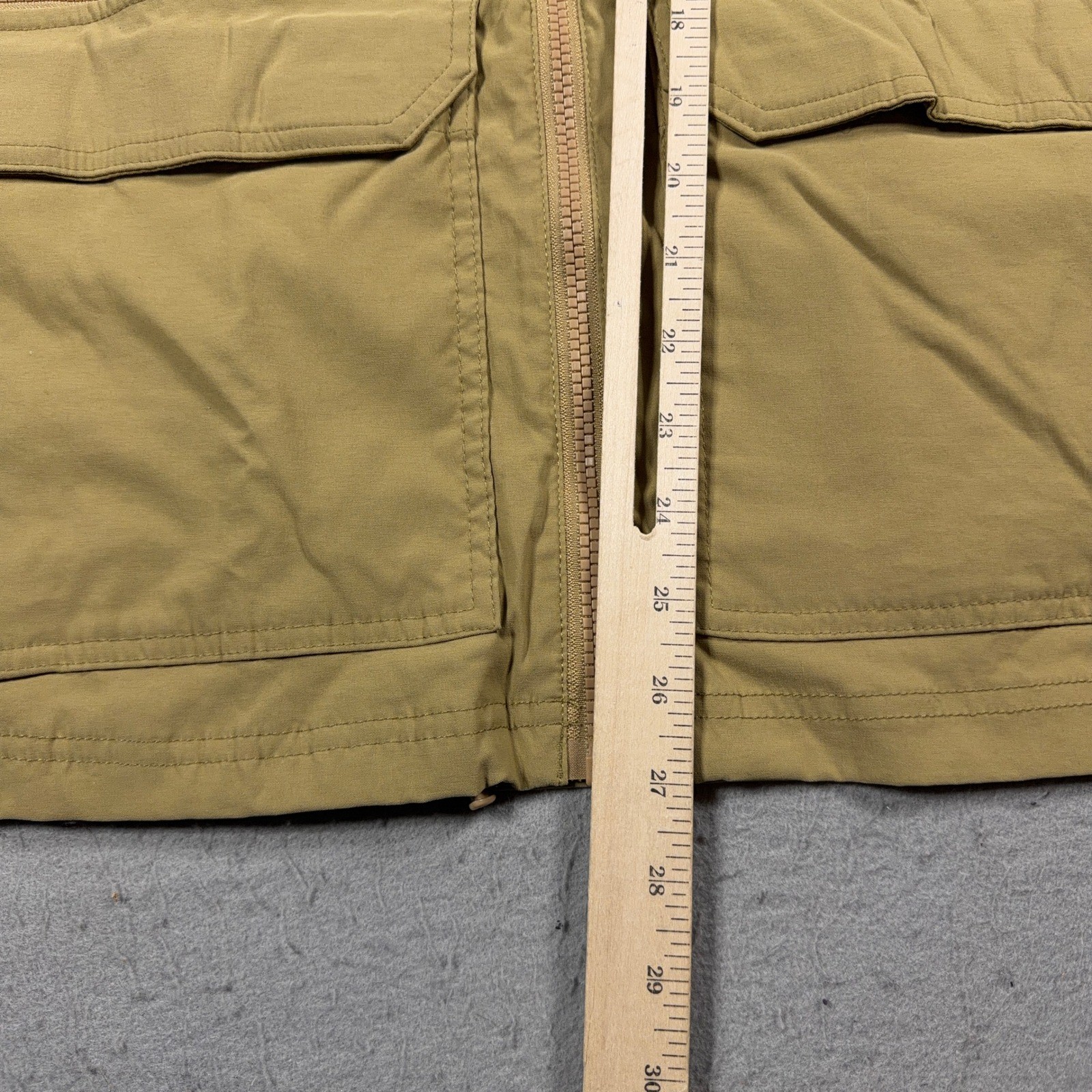 Eddie Bauer N2 Travex Jacket Men Small Tan Nylon Spandex Hooded Utility Safari