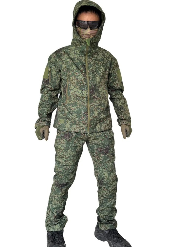 Mens Zipper Softshell Jackets Tactical Waterproof Winter Hooded Coat Fleece Jump