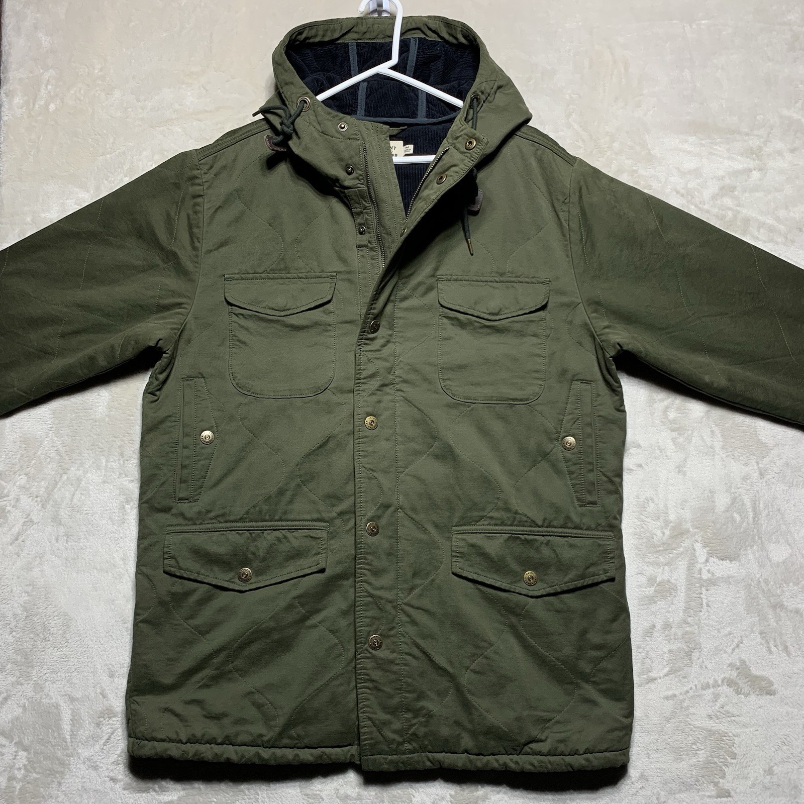 Flint And Tinder Caliber Parka Jacket Men’s M Olive Corduroy Military Huckberry