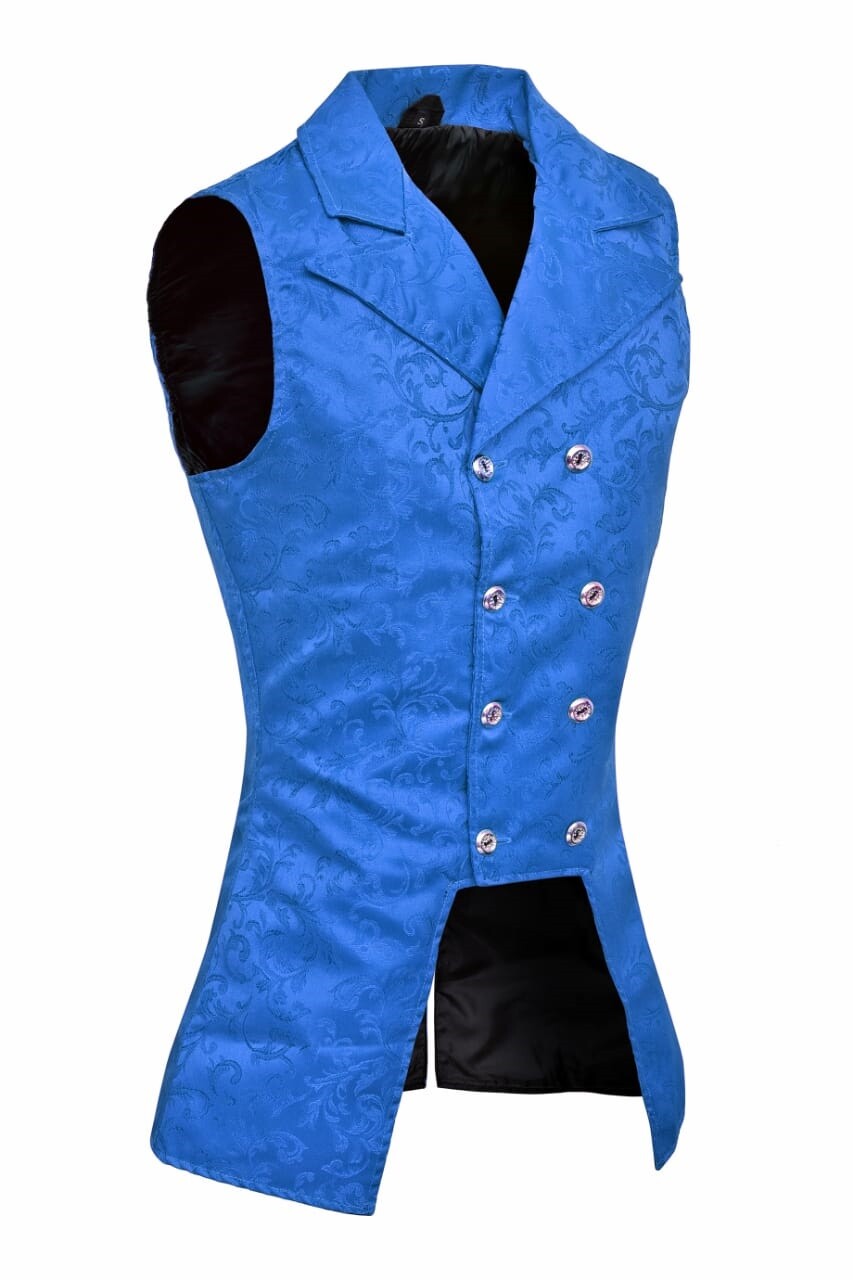 Men’s Double Breasted GOVERNOR Vest Waistcoat VTG Brocade Gothic Steampunk/USA