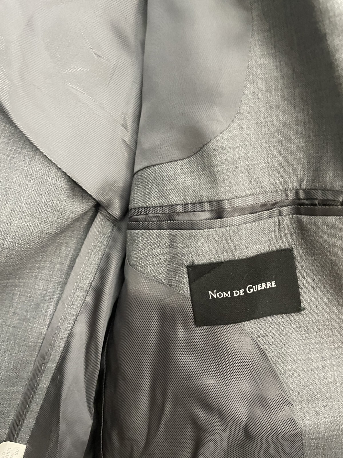 Nom de Guerre Men’s Jacket Blazer Gray Two Button Size Large Japan