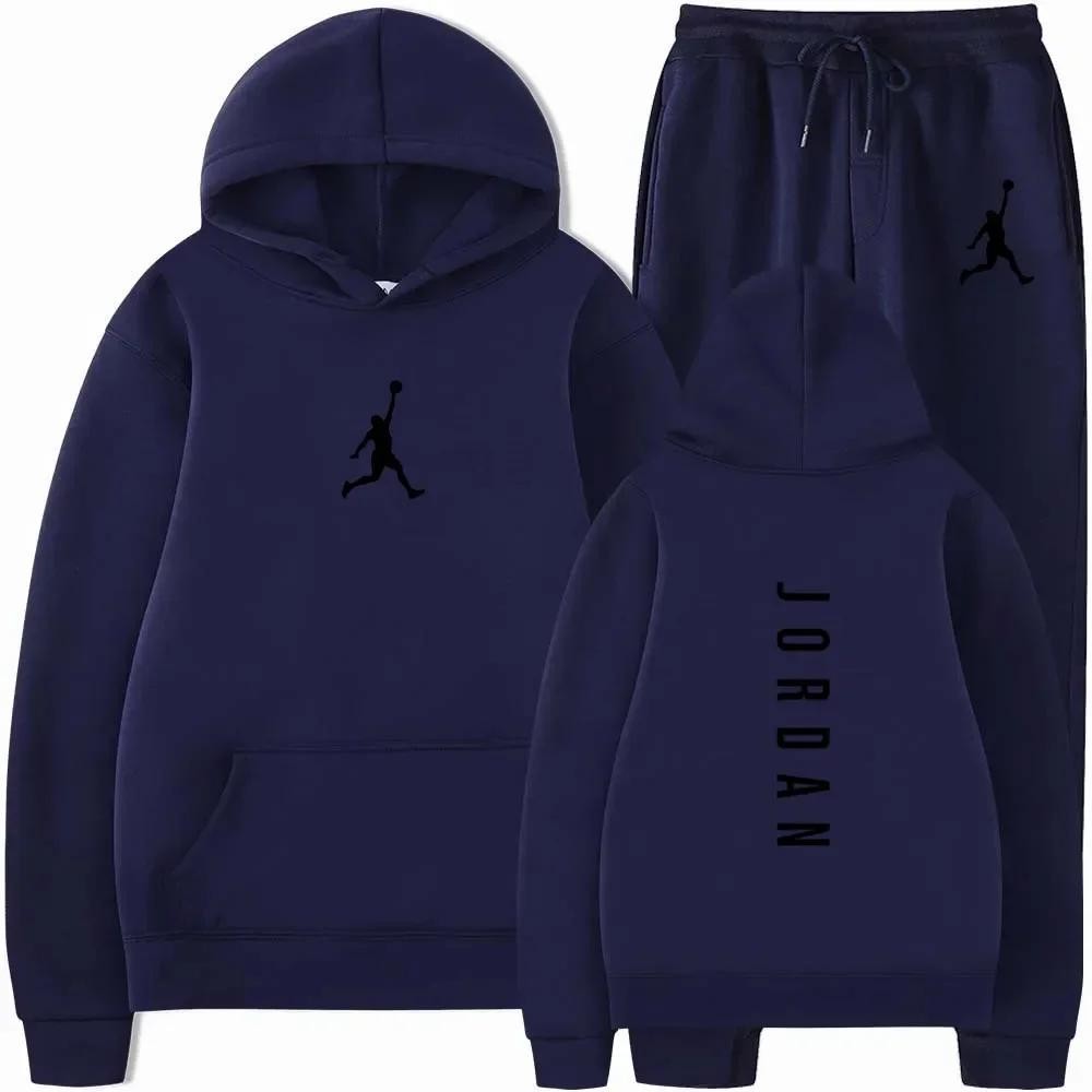 Men’s Hoodie and Jogger Pants Set Outdoor Casual Two-Piece Outfit