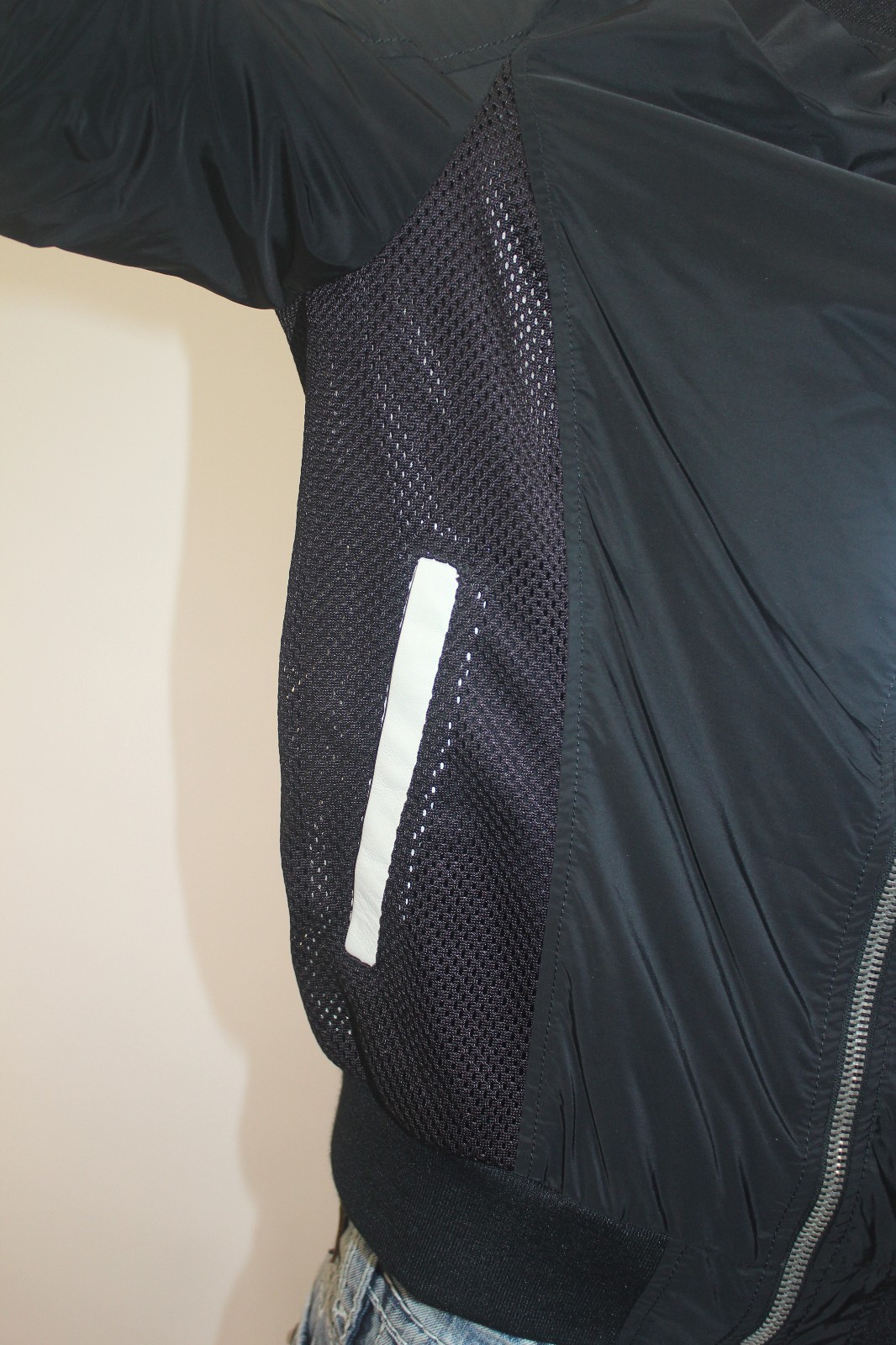 Yes London Leather Quilted Details Moto Bomber Jacket Mens Size M Made In Italy