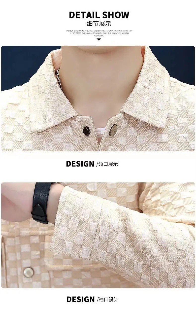 Luxury Men Jacket Fashion Casual Trendy Streetwear Loose Fit Retro Outwear Coat