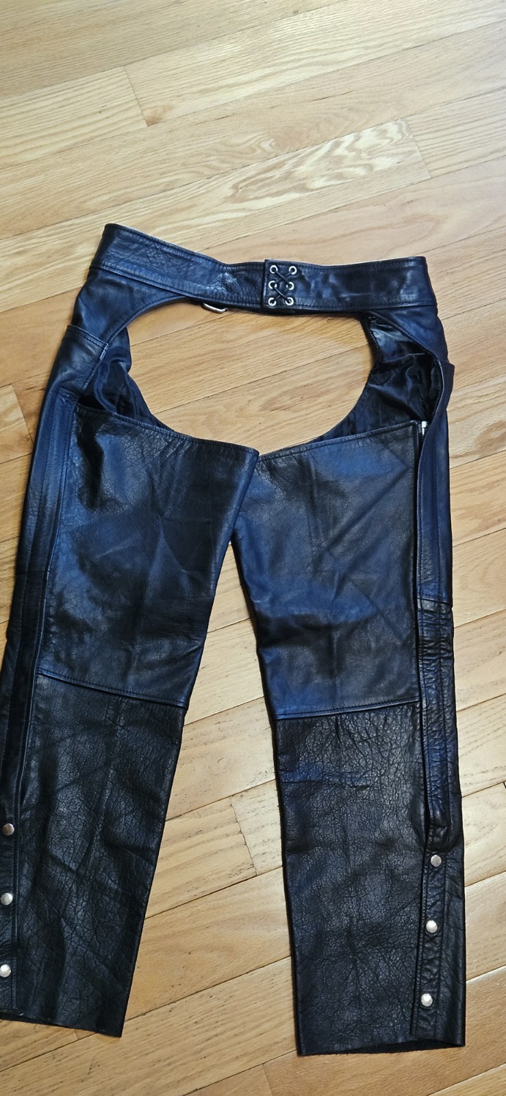 UNIK LEATHER APPAREL Black Chaps L Men’s Size L Motorcycle