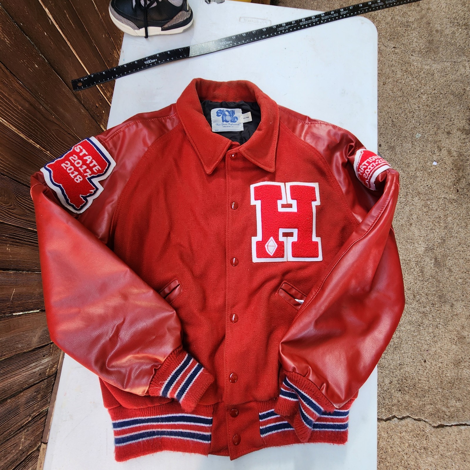 Sports World Letter Jacket Size: Med State ‘2017-’18 Nationals Mc Phearson «H»