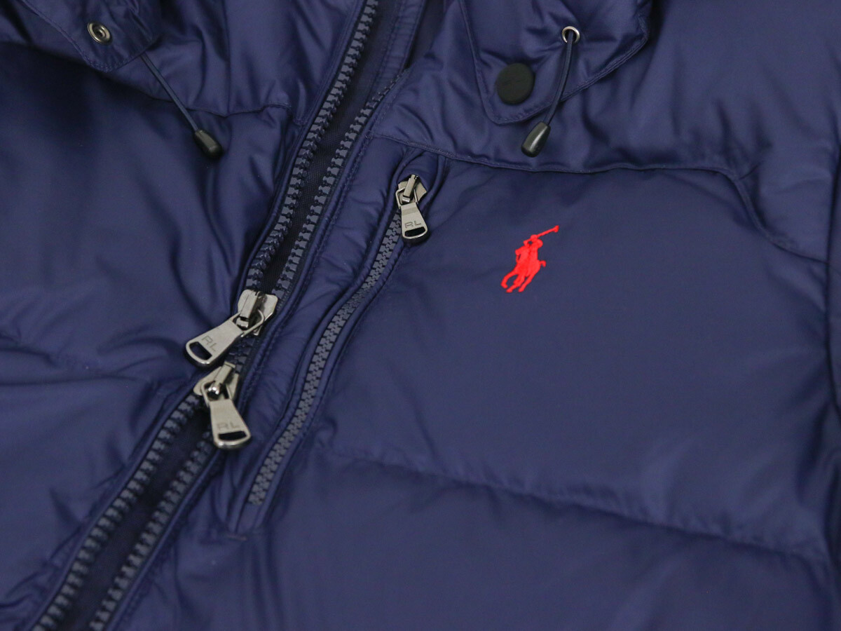 Polo Ralph Lauren Performance Hooded Puffer Down Jacket Coat – Navy (Red) –