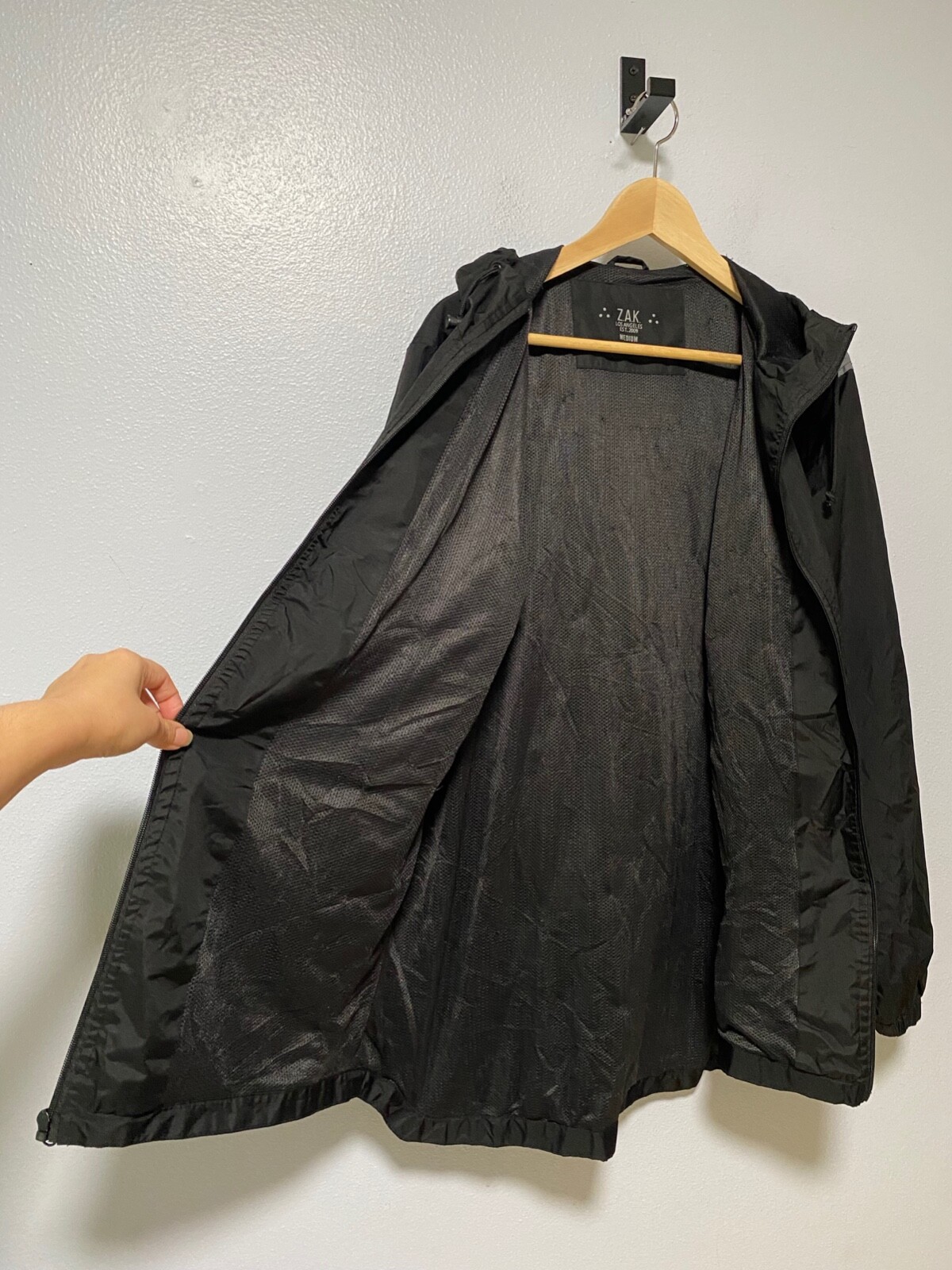 ZAK Los Angeles windbreaker black M medium Mens Gray 90s Look