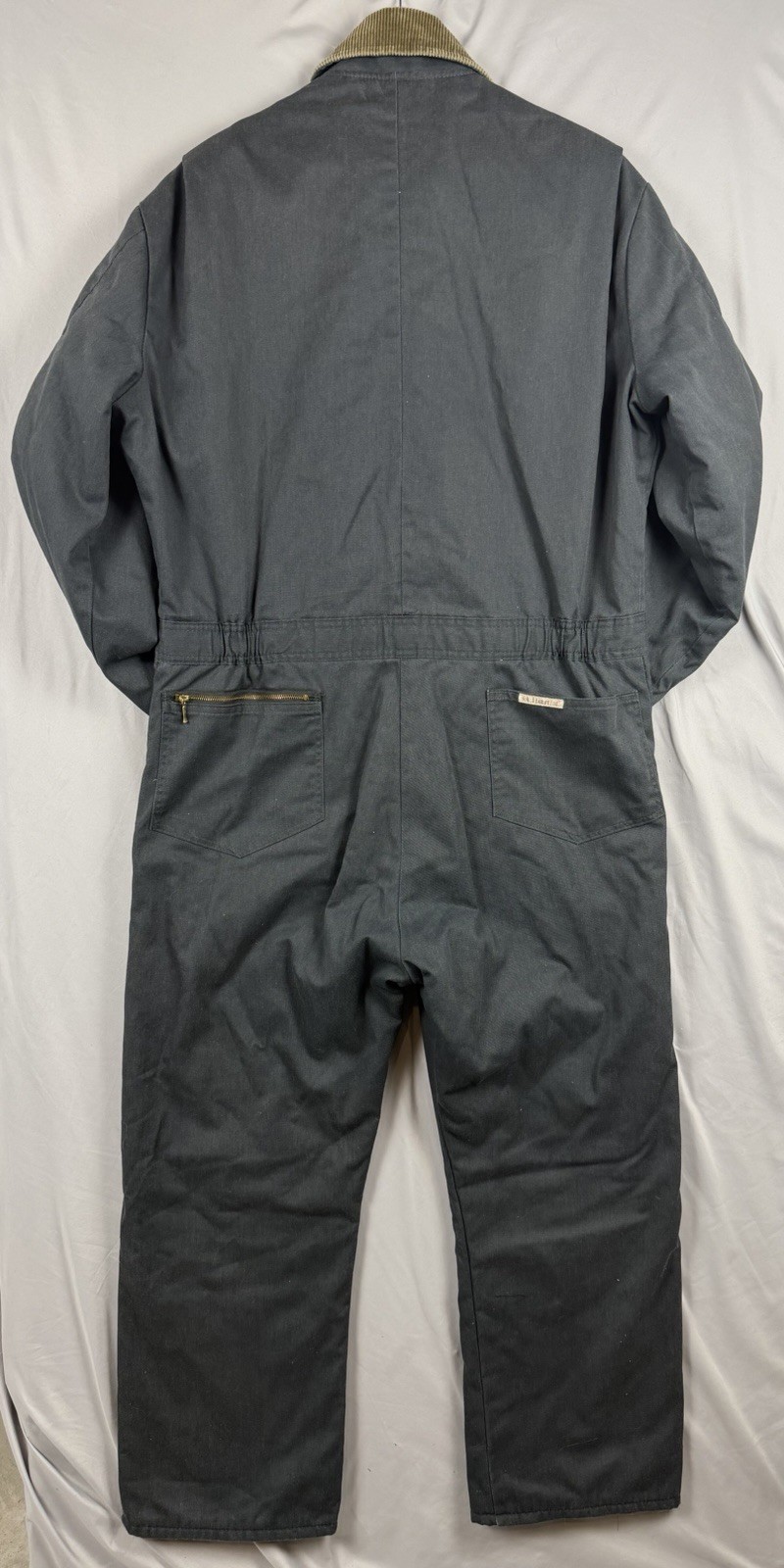 Walls Blizzard Pruf Coveralls Mens Large Short Insulated Gray Workwear Vtg USA
