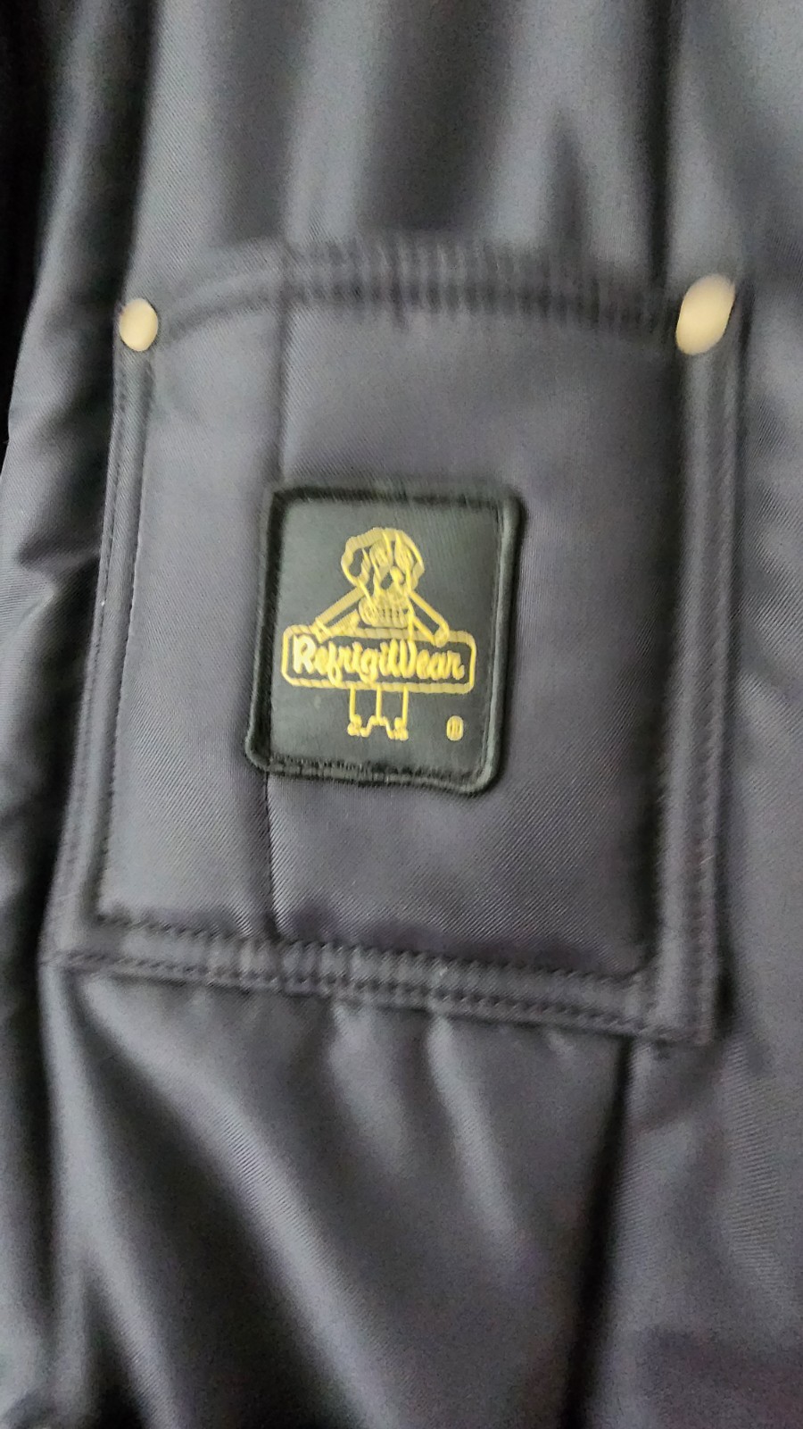 RefrigiWear Iron-Tuff Men’s Navy Insulated Puffer Jacket Stand-Up Collar M
