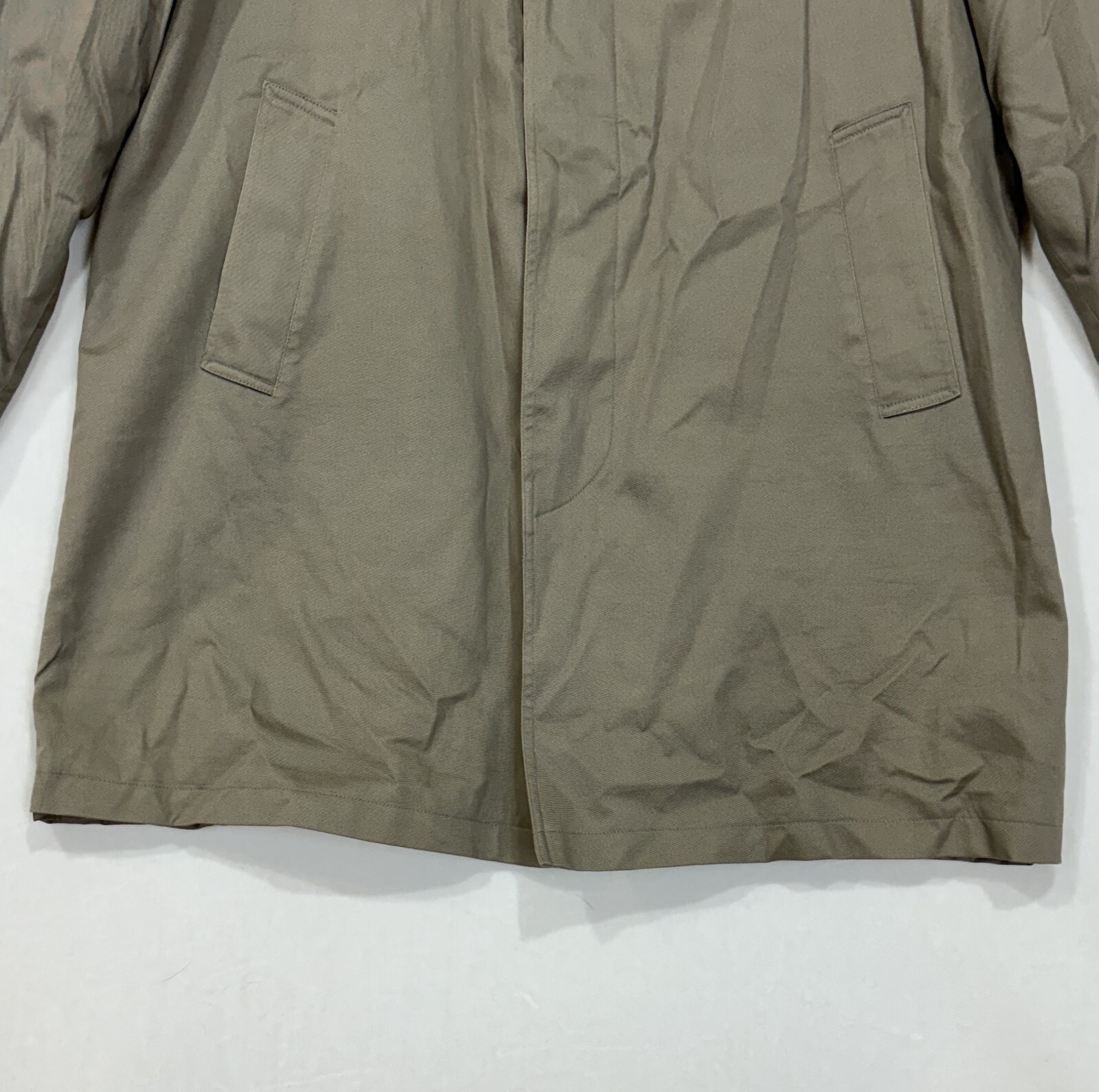 Martino Uomo Moda Overcoat Jacket Mens Size 44L Zip Out Lining Brown Raincoat