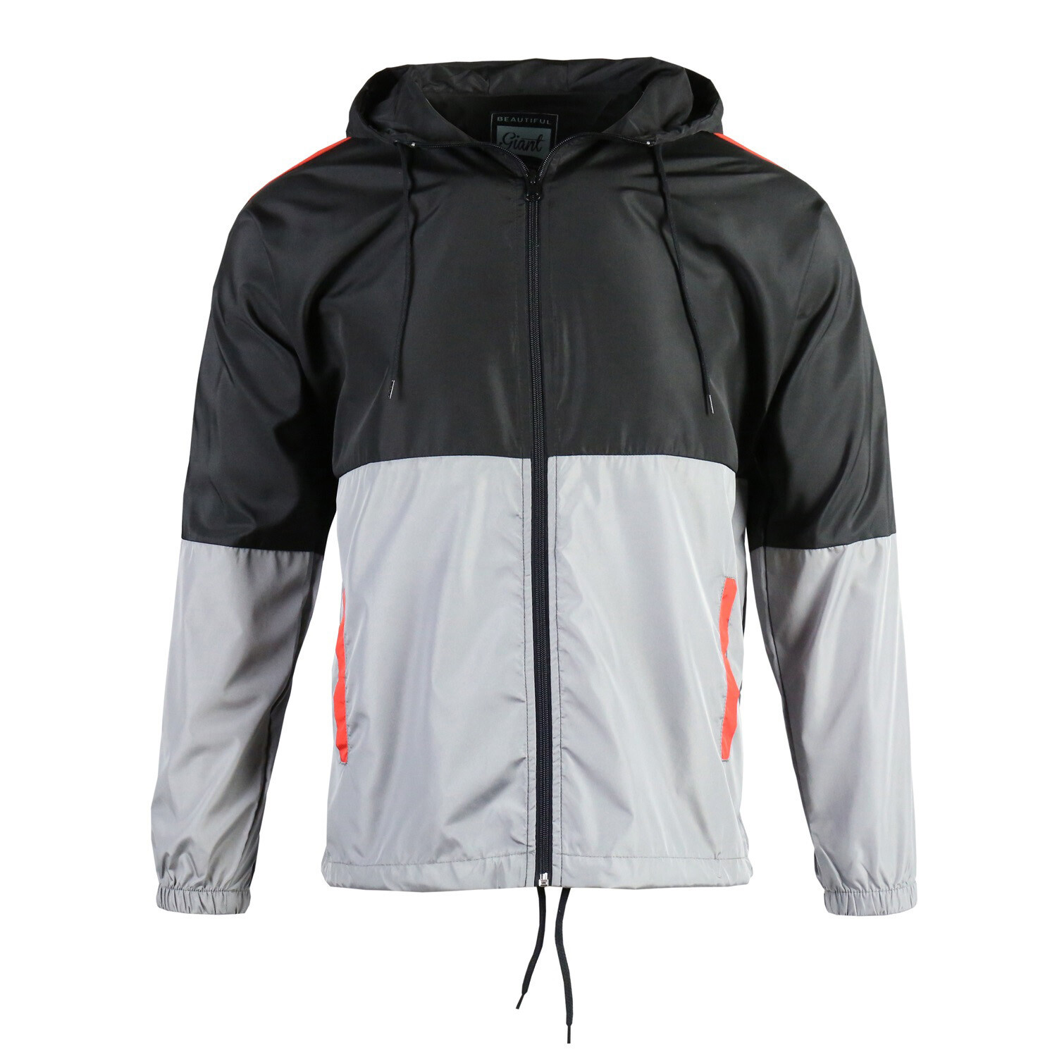 Men’s Light Running Hiking Jacket Hoodie Windbreaker Contrast Color Coats