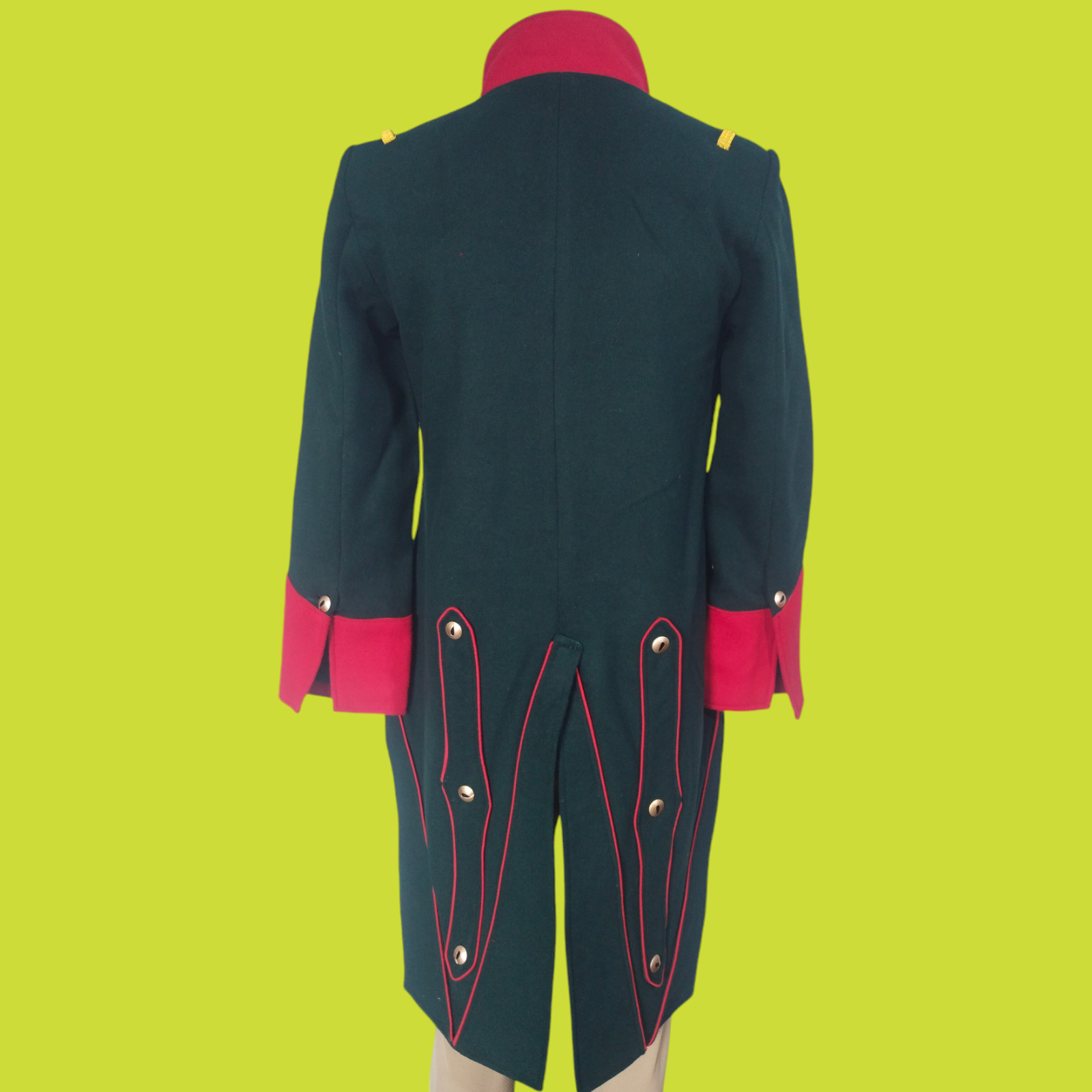 New French Napoleon Guard Coat, Men’s Green Wool Napoleon Bonaparte Uniform Coat