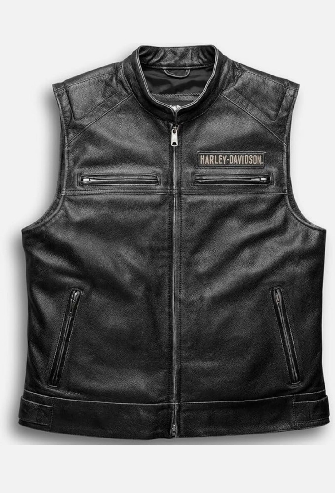 Harley Davidson’s Vest Men’s Passing Link Motorcycle Real Leather Cow Biker