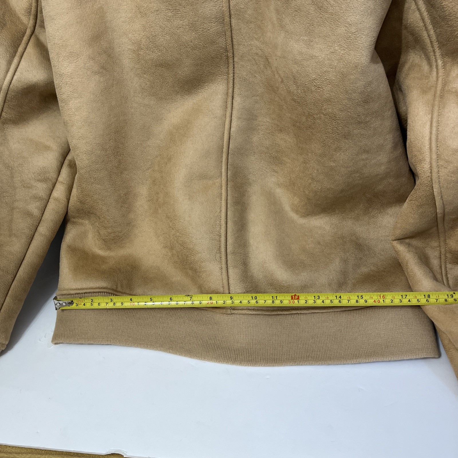 Men’s Large Sherpa Collar Faux Suede Bomber Jacket Full Zip Casual Western Coat